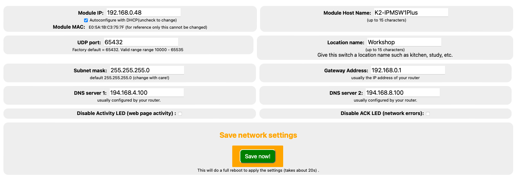 KiraOne_network_settings